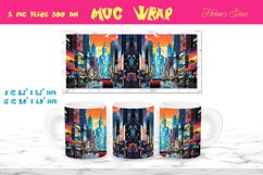 Pop art mug wrap sublimation |Cloudy comic mug wrap design Product Image 1