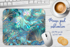 Iridescent blue ocean sublimation design mouse pad Product Image 1