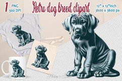 Cute vintage dog clipart | Retro dog breed design png Product Image 1