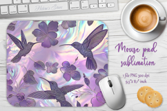 Iridescent hummingbird lilac mouse pad sublimation design Product Image 1