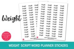 Weight Planner Sticker I Script Words Planner Stickers Product Image 1