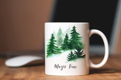 Watercolor Forest, Tree Clipart PNG, landscape clipart Product Image 5