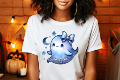 Cute Halloween ghost clipart png | Funny girl shirt designs Product Image 3
