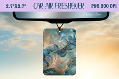 Blue &amp; gold iridescent ocean Air Freshener Car sublimating Product Image 1