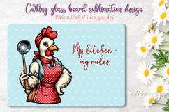 Cute chicken and funny quote cutting board sublimation png Product Image 1
