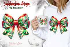 Christmas coquette bows design|Red Green bow T-shirt clipart Product Image 2