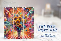 Tumbler Sublimation | 20oz Skinny Tumbler Wrap | Sunflower Product Image 1