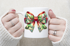 Christmas coquette bows design|Red Green bow T-shirt clipart Product Image 3
