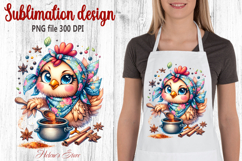 Funny chicken in the kitchen clipart|Cute sublimation design Product Image 1