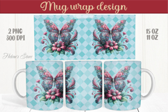 Cute butterfly mug wrap sublimation 15oz 11oz | Summer vibes Product Image 1