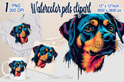 Cute dog clipart | Colorful dogs head sublimation design png Product Image 1