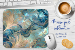 Iridescent blue ocean sublimation design mouse pad Product Image 1
