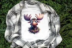 Christmas animal clipart sublimation PNG | Funny elk face Product Image 2
