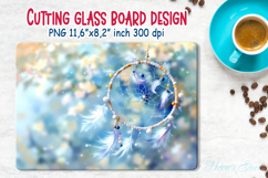 Boho dreamcatcher kitchen glass cutting board sublimation Product Image 1