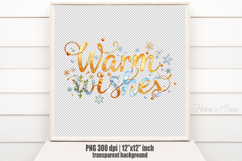 Bright Warm Wishes quote sublimation design clipart png Product Image 2