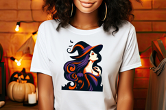 Cute Halloween witch clipart | Abstract shirt designs png Product Image 3
