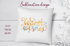 Bright Warm Wishes quote sublimation design clipart png Product Image 3