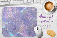 Iridescent silver leaves lilac mouse pad sublimation design Product Image 1