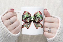 Christmas coquette bows design|Red Green bow T-shirt clipart Product Image 1