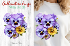 Summer flowers sublimation design png | Cute pansy clipart Product Image 1