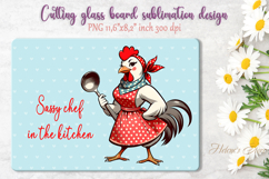 Cute chicken and funny quote cutting board sublimation png Product Image 1