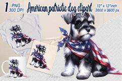 Cute puppy Dog with American flag clipart|USA Patriotic dogs Product Image 1
