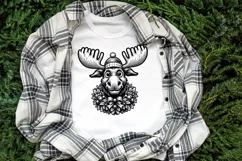 Christmas animal clipart sublimation PNG | Funny elk face Product Image 1