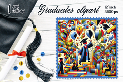 Graduate sublimation png|Graduating vintage postage stamp Product Image 1