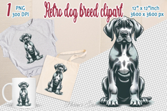 Cute vintage dog clipart | Retro dog breed design png Product Image 1