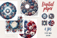 Cute floral frame with butterfly digital paper scrap booking Product Image 1