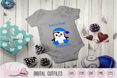 Christmas baby svg, penguin svg, baby boy penguin svg Product Image 2