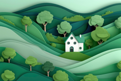 Paper House Background Wallpaper Product Image 1