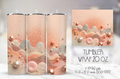 3d abstract summer tumbler 20oz wrap sublimation design png Product Image 1