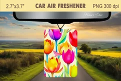 Tulip watercolour Air Freshener Car design | Car air freshin Product Image 2