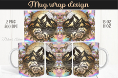 Fantasy mountains iridescent design mug wrap 15oz 11oz png Product Image 1
