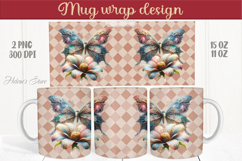 Cute butterfly mug wrap sublimation 15oz 11oz | Summer vibes Product Image 1