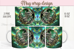 Green Halloween witch pattern iridescent mug wrap design png Product Image 1