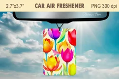 Tulip watercolour Air Freshener Car design | Car air freshin Product Image 1