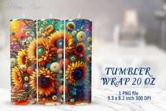 Tumbler Sublimation | 20oz Skinny Tumbler Wrap | Sunflower Product Image 1