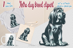 Cute vintage dog clipart | Retro dog breed design png Product Image 1
