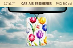 Tulip watercolour Air Freshener Car design | Car air freshin Product Image 2