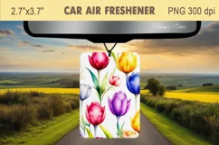 Tulip watercolour Air Freshener Car design | Car air freshin Product Image 1