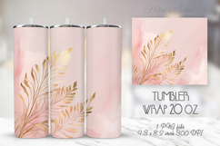 Pink flowers tumbler sublimation wrap| Spring floral design Product Image 1