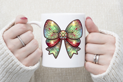 Christmas coquette bows design|Red Green bow T-shirt clipart Product Image 3