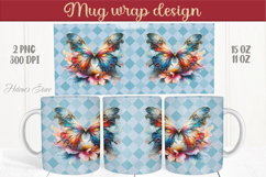 Cute butterfly mug wrap sublimation 15oz 11oz | Summer vibes Product Image 1