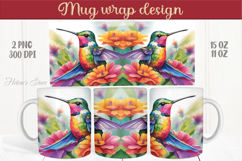 Cute Hummingbird mug wraps sublimation designs |Humming bird Product Image 1