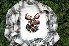 Christmas animal clipart sublimation PNG | Funny elk face Product Image 2