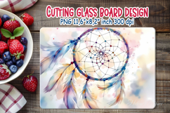 Boho dreamcatcher kitchen glass cutting board sublimation Product Image 2