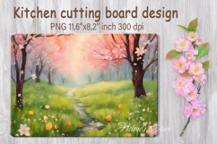 Springtime cutting board sublimation | Spring flowers board Product Image 1