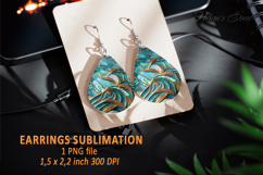 Gold Aquamarine Ocean earrings design| Teardrop earring png Product Image 1